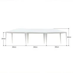 GROSMONDE 3 X 9 M à Sept C?tés Tente De Réception / Gazebo étanche Portable Avec Tubes En Spirale -Tente de réception Soldes 60300390 2