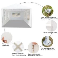 GROSMONDE 3 X 9 M à Sept C?tés Tente De Réception / Gazebo étanche Portable Avec Tubes En Spirale -Tente de réception Soldes 60300390 5