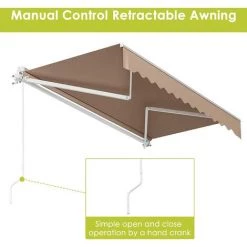 BAMNY Store Banne Manuel, Auvent Rétractable à Bras Articulé, Auvent à Manivelle, Auvent De Terrasse En Aluminium Et Polyester, Pare-Soleil Et Imperméable Pour Balcon, Resto, Café, 250 X 200 Cm, Beige 9 BAMNY Store Banne Manuel, Auvent Rétractable à Bras Articulé, Auvent à Manivelle, Auvent De Terrasse En Aluminium Et Polyester, Pare-Soleil Et Imperméable Pour Balcon, Resto, Café, 250 X 200 Cm, Beige -Tente de réception Soldes 60359860 3