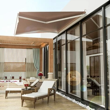 BAMNY Store Banne Manuel, Auvent Rétractable à Bras Articulé, Auvent à Manivelle, Auvent De Terrasse En Aluminium Et Polyester, Pare-Soleil Et Imperméable Pour Balcon, Resto, Café, 250 X 200 Cm, Beige 7 BAMNY Store Banne Manuel, Auvent Rétractable à Bras Articulé, Auvent à Manivelle, Auvent De Terrasse En Aluminium Et Polyester, Pare-Soleil Et Imperméable Pour Balcon, Resto, Café, 250 X 200 Cm, Beige – Image 5
