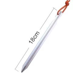 MODOU Tente Extérieure Ciel Rideau Clou Au Sol En Alliage D'aluminium Sac En Tissu Ensemble Camping Camping Clou De Tente Audacieux à Trois Tranchants Avec Corde Argent Packof10 -Tente de réception Soldes 60361707 2