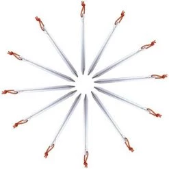 MODOU Tente Extérieure Ciel Rideau Clou Au Sol En Alliage D'aluminium Sac En Tissu Ensemble Camping Camping Clou De Tente Audacieux à Trois Tranchants Avec Corde Argent Packof10 -Tente de réception Soldes 60361707 4