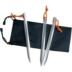 MODOU Tente Extérieure Ciel Rideau Clou Au Sol En Alliage D'aluminium Sac En Tissu Ensemble Camping Camping Clou De Tente Audacieux à Trois Tranchants Avec Corde Argent Packof10 -Tente de réception Soldes 60361707 5