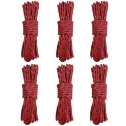 ABCRITAL Cordes À Vent De Tente À Boucle S Avec Tendeurs Ajusteur De Cordon - Tente De Camping En Plein Air Ciel Rideau Corde À Vent Réfléchissante Corde À Vent Lumineuse 4 Mètres Corde À Vent Multifonctionnelle Boucle Tente Corde Fixe Rouge Packof6