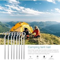 TRIOMPHE Piquets De Tente En Aluminium, 18 Pièces 18cm Clous De Tente Crochets De Tente Piquet Tente Sol Dur Piquets De Tente Camping Sardines Camping, Pour Le Jardinage Camping Tentes，T-Audace -Tente de réception Soldes 60367811 4