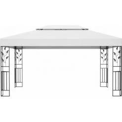 Topdeal Tonnelle Avec Double Toit 3x4 M Blanc FF48030_FR 9 Topdeal Tonnelle Avec Double Toit 3x4 M Blanc FF48030_FR -Tente de réception Soldes 60371939 3