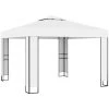Topdeal Tonnelle Avec Toit Double 3x3 M Blanc FF47950_FR
