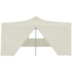 Topdeal Belvédère Pliable Avec 4 Parois 5x5 M Crème FF48906_FR -Tente de réception Soldes 60372063 2