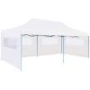 Topdeal Tente De Réception Pliable Avec Parois 3 X 6 M Acier Blanc FF48863_FR