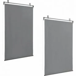 AUTRES Lot De 2 Stores Enrouleurs Gris Pour Pergola
