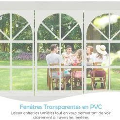 RELAX4LIFE Tonnelle De Jardin 3x9m Avec 5 Parois Et Fenêtre Pour Fête, Mariage, Barnum Extérieure En PE Imperméable, Pavillon Extérieur Pour Terrasse Et Patio -Tente de réception Soldes 60464505 5