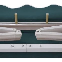 RELAX4LIFE Store Banne 2X2,5M Rétractable Réglable 0-30° Avec Manivelle Manuel Et Revêtement Imperméable, Auvent Anti-Soleil Avec Cadre En Alu Pour Balcon, Jardin, Patio (Vert) -Tente de réception Soldes 60464903 5