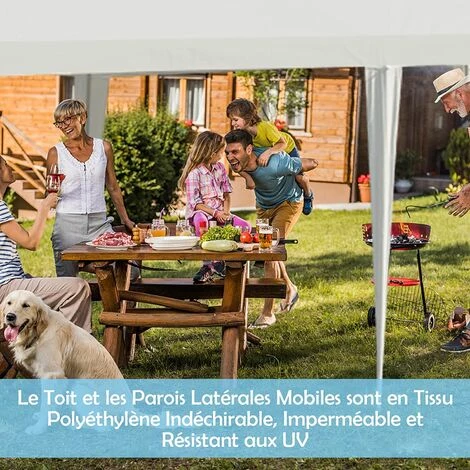 RELAX4LIFE Tonnelle De Jardin 3x9m De 8 Parois Et Fenêtre Pour Fête, Mariage, Barnum Extérieure En PE Imperméable, Pavillon Extérieur Pour Terrasse Patio 5 RELAX4LIFE Tonnelle De Jardin 3x9m De 8 Parois Et Fenêtre Pour Fête, Mariage, Barnum Extérieure En PE Imperméable, Pavillon Extérieur Pour Terrasse Patio - Image 3