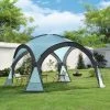 Tonnelle De Camping Grästorp Avec Guirlande à 96 LED 345 X 345 X 247 Cm Bleu Clair [pro.tec] -Tente de réception Soldes 60495963 1