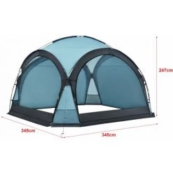 Tonnelle De Camping Grästorp Avec Guirlande à 96 LED 345 X 345 X 247 Cm Bleu Clair [pro.tec] -Tente de réception Soldes 60495963 4