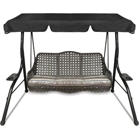PREMIER Toit De Rechange Pour Balancelle De Jardin, Housse De Rechange, Toit De Balanoire, Canopée Pour Balancelle Remplacement De L'Auvent De Balanoire Extérieure Pour Balanoire De Jardin 3 Places(195 * 125 * 15cm Noir) 3 PREMIER Toit De Rechange Pour Balancelle De Jardin, Housse De Rechange, Toit De Balanoire, Canopée Pour Balancelle Remplacement De L'Auvent De Balanoire Extérieure Pour Balanoire De Jardin 3 Places(195 * 125 * 15cm Noir)