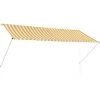 JN.SONGS Auvent Rétractable En Acier Store Banne Pour Terrasse Fenêtre Angle Hauteur Réglable Jaune Et Blanc - 300x150 Cm -Tente de réception Soldes 60578460 1