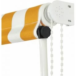 JN.SONGS Auvent Rétractable En Acier Store Banne Pour Terrasse Fenêtre Angle Hauteur Réglable Jaune Et Blanc - 300x150 Cm -Tente de réception Soldes 60578460 5