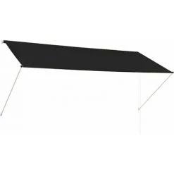 JN.SONGS Auvent Rétractable En Acier Store Banne Angle Hauteur Réglable Pour Terrasse Fenêtre Anthracite - 300x150 Cm