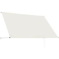 JN.SONGS Auvent Rétractable En Acier Store Banne Angle Hauteur Réglable Pour Terrasse Fenêtre Crème - 250x150 Cm -Tente de réception Soldes 60580288 3