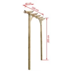 FIMEI Pergola De Jardin 200 X 40 X 205 Cm Bois 9 FIMEI Pergola De Jardin 200 X 40 X 205 Cm Bois -Tente de réception Soldes 60589372 4