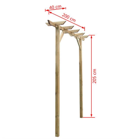FIMEI Pergola De Jardin 200 X 40 X 205 Cm Bois 6 FIMEI Pergola De Jardin 200 X 40 X 205 Cm Bois - Image 4