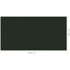 INLIFE Tapis De Tente 200x400 Cm Vert Foncé -Tente de réception Soldes 60599476 4