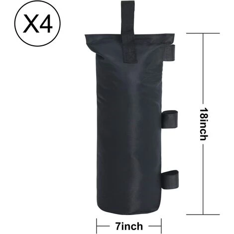 FLYME Sac De Sable Parasol ,Revêtement Imperméable En Pvc En Tissu Oxford 600D,Tente Extérieure Sac De Sable Pare-soleil Support Sac De Sable Publicité Hangar Sac De Sable Fixe Coupe-vent,4pack,noir 4 FLYME Sac De Sable Parasol ,Revêtement Imperméable En Pvc En Tissu Oxford 600D,Tente Extérieure Sac De Sable Pare-soleil Support Sac De Sable Publicité Hangar Sac De Sable Fixe Coupe-vent,4pack,noir - Image 2
