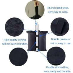 BAICCCF Lot De 4 Accessoire Pour Tente Et Tonnellesacs Sacs De Poids De Qualité Industrielle, Poids De Jambe De Sacs De Sable Pour Tente D'auvent, Parapluie De Terrasse, (sacs Uniquement,sable Exclu) -Tente de réception Soldes 60740863 3