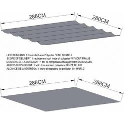 Quick-Star Toit De Remplacement Adapté Pour La Pergola à Toit Plat Firenze 3x3m Gris 6 Quick-Star Toit De Remplacement Adapté Pour La Pergola à Toit Plat Firenze 3x3m Gris -Tente de réception Soldes 60804301 2