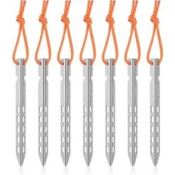 AOUGO Piquets De Tente En Titane Ultra Léger Chevilles Extérieures En Tente Portables Accessoires Pour Tente Pour Camping Randonnée 16cm / 24cm
