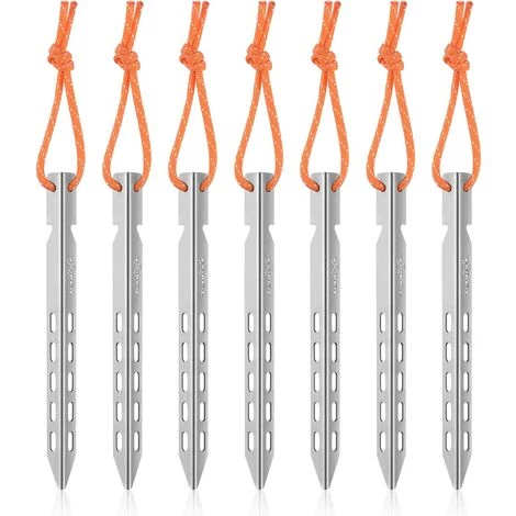 AOUGO Piquets De Tente En Titane Ultra Léger Chevilles Extérieures En Tente Portables Accessoires Pour Tente Pour Camping Randonnée 16cm / 24cm 3 AOUGO Piquets De Tente En Titane Ultra Léger Chevilles Extérieures En Tente Portables Accessoires Pour Tente Pour Camping Randonnée 16cm / 24cm