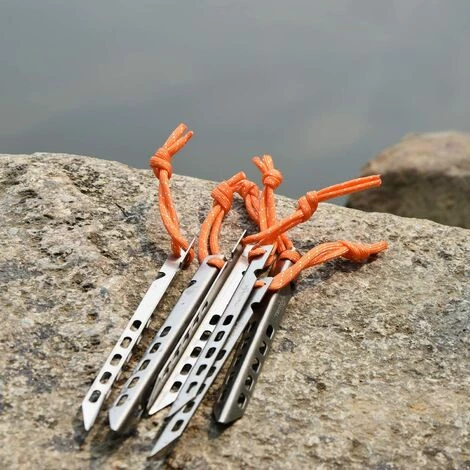 AOUGO Piquets De Tente En Titane Ultra Léger Chevilles Extérieures En Tente Portables Accessoires Pour Tente Pour Camping Randonnée 16cm / 24cm 4 AOUGO Piquets De Tente En Titane Ultra Léger Chevilles Extérieures En Tente Portables Accessoires Pour Tente Pour Camping Randonnée 16cm / 24cm - Image 2