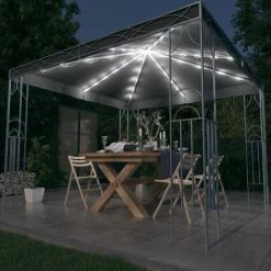 FIMEI Tonnelle Avec Guirlande Lumineuse à LED 300x300 Cm Anthracite