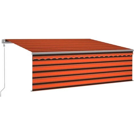 FIMEI Auvent Automatique Rétractable Avec Store 4x3m Orange Et Marron 4 FIMEI Auvent Automatique Rétractable Avec Store 4x3m Orange Et Marron - Image 2