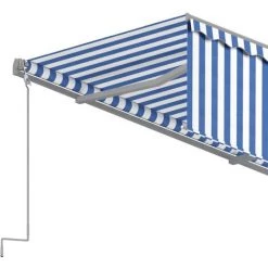 FIMEI Auvent Manuel Rétractable Avec Store 4,5x3 M Bleu Et Blanc -Tente de réception Soldes 60968665 5
