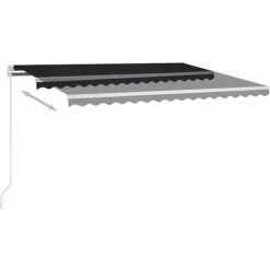 FIMEI Auvent Manuel Rétractable Avec LED 450x300 Cm Anthracite -Tente de réception Soldes 60970073 3