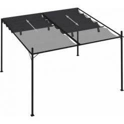 FIMEI Belvédère Avec Toit Rétractable 300x300x233 Cm Anthracite -Tente de réception Soldes 60971752 4