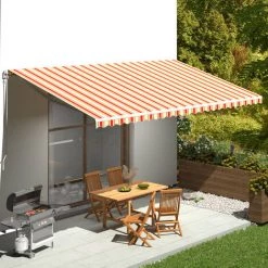 FIMEI Tissu De Remplacement Pour Auvent Jaune Et Orange 6x3,5 M