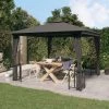 FIMEI Tonnelle Avec Parois Et Toit Double 3x3 M Anthracite 2 FIMEI Tonnelle Avec Parois Et Toit Double 3x3 M Anthracite -Tente de réception Soldes 60973372 1