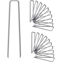BAICCCF Accessoire Pour Tente Et Tonnelle 15CM Galvanisé Jardin Paysage Agrafes Piquets 50 PCS Anti-Rouille Jardin Agrafes En Forme De U Paysage Pins Pour Tissu De Pelouse Sécurisé