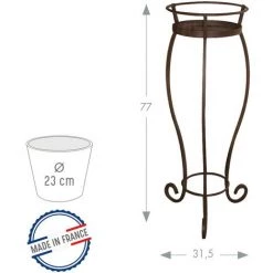 Louis Moulin Sellette Volute Avec Soucoupe Fer Vieilli - H. 770 - Acier époxy -Tente de réception Soldes 61063726 2