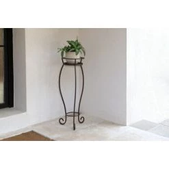 Louis Moulin Sellette Volute Avec Soucoupe Fer Vieilli - H. 770 - Acier époxy -Tente de réception Soldes 61063726 3