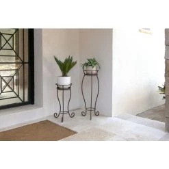 Louis Moulin Sellette Volute Avec Soucoupe Fer Vieilli - H. 770 - Acier époxy -Tente de réception Soldes 61063726 4