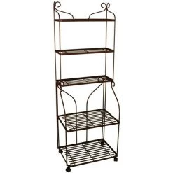 Louis Moulin Etagère Volutes Boulangère Fer Vieilli - 59x41x169 Cm - Acier époxy