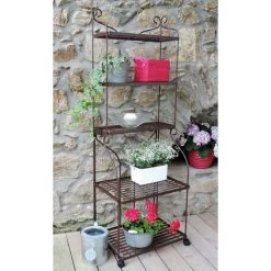 Louis Moulin Etagère Volutes Boulangère Fer Vieilli - 59x41x169 Cm - Acier époxy -Tente de réception Soldes 61063900 3