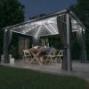 TRUE DEAL Tonnelle Avec Rideau Et Lumières LED 4x3 M Anthracite Aluminium -Tente de réception Soldes 61074395 1
