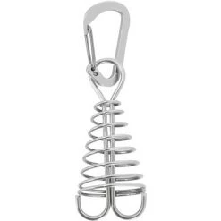 STARLIGHT Lot De 10 Piquets D'ancrage Avec Mousqueton Et Boucle à Ressort, SL.GT Tendeur De Corde En Acier Inoxydable, Piquets De Tente(argent)