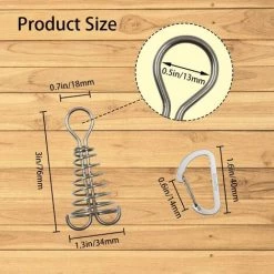 STARLIGHT Lot De 10 Piquets D'ancrage Avec Mousqueton Et Boucle à Ressort, SL.GT Tendeur De Corde En Acier Inoxydable, Piquets De Tente(argent) -Tente de réception Soldes 61156094 3