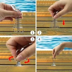 STARLIGHT Lot De 10 Piquets D'ancrage Avec Mousqueton Et Boucle à Ressort, SL.GT Tendeur De Corde En Acier Inoxydable, Piquets De Tente(argent) -Tente de réception Soldes 61156094 4